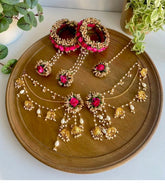 Pink and Golden Jewelry Set
