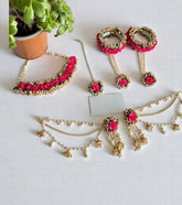 Pink Flower Jewelry Set