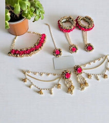 Pink Flower Jewelry Set