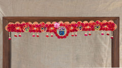 Decorative Red Floral Shrinath ji Bandarwal Toran