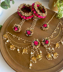 Pink and Golden Jewelry Set