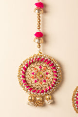 Pink and Golden Color Gota Home Decor Wall Hanging Toran