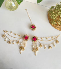 Pink Flower Jewelry Set