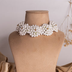 White Mogra Flower Choker Necklace