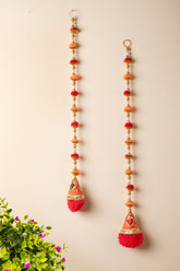 Handcrafted Orange & Red Latkan Toran