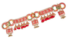 Beautiful Red Circle Handmade Ganesh ji Gota Patti Toran