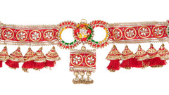 Beautiful Red Circle Handmade Ganesh ji Gota Patti Toran