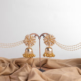 Floral Pearl Maang Tikka and Earrings