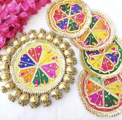 Handmade Colorful Decorative Pooja Platters