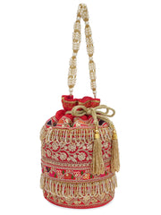 Handmade Red and Golden Work Potli Bages