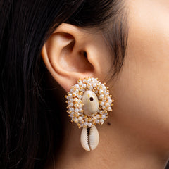 Handmade Shell and Pearl Jewelry Set for Navaratri