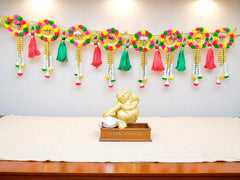 Colorful Pom Pom Lotus Toran