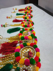 Colorful Pom Pom Lotus Toran