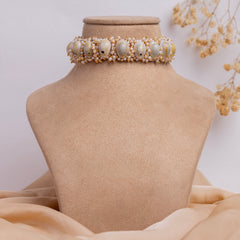 Handmade Shell and Pearl Jewelry Set for Navaratri