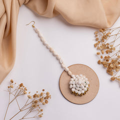Golden Beads White Floral Jewelry for Women's