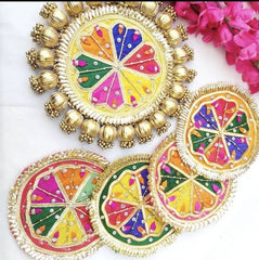 Handmade Colorful Decorative Pooja Platters