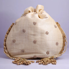 Traditional Zardosi Work Beaded Potli Bag