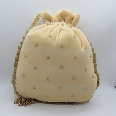 Zardosi Embroider Elephant Craft Embellish Velvet Potli Bag