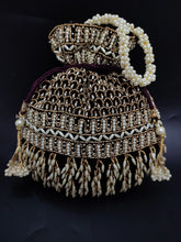 Wine Red Wedding Day Bridesmaids Drawstring Handbag Potli