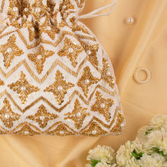 Golden Sequin Bead Embroidery Designer Woman Handbag