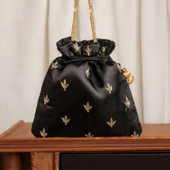 Zardozi Sequin Bead Multi Thread Knot Embroidery Purse