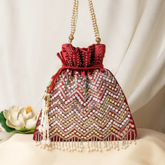 Sparkling Sequin Bead Hand Embroidered Potli