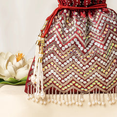 Sparkling Sequin Bead Hand Embroidered Potli