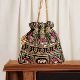 Zardozi Sequin Bead Multi Thread Knot Embroidery Purse