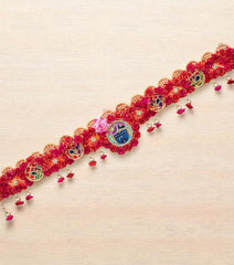 Decorative Red Floral Shrinath ji Bandarwal Toran