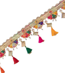 Multi Color Handmade Gota Patti Peacock Thread Tassel Bandarwal