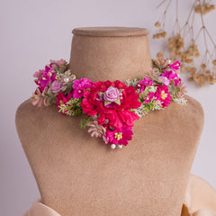 Pink Floral Necklace for Haldi & Mehndi