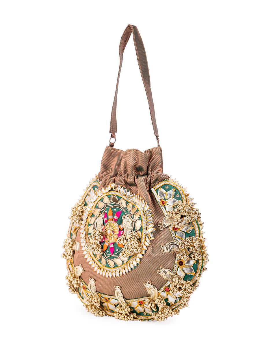 Designer Embroidered Potli Bag – Handcrafted Ethnic Purse