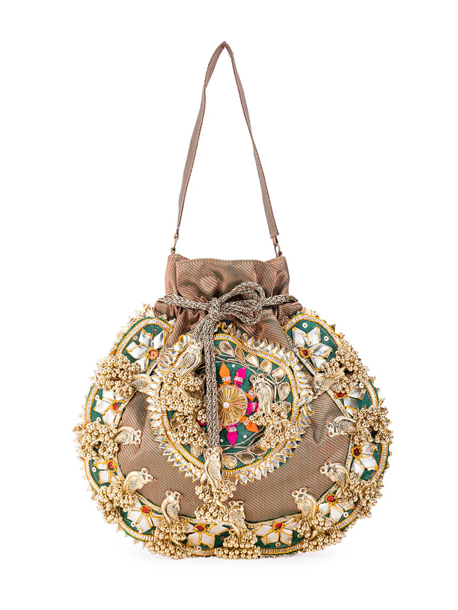 Designer Embroidered Potli Bag – Handcrafted Ethnic Purse
