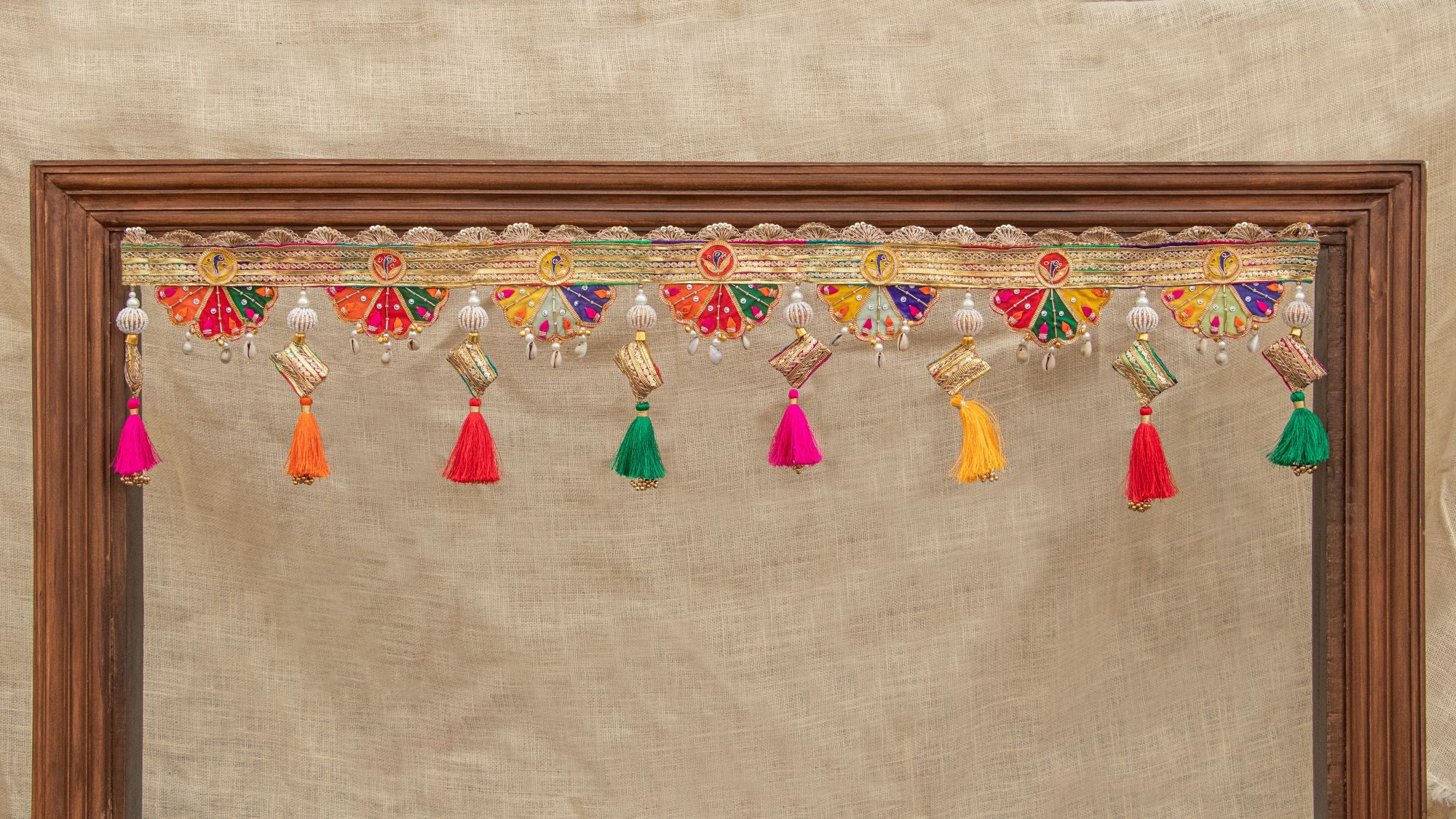 Multi Color Handmade Gota Patti Peacock Thread Tassel Bandarwal