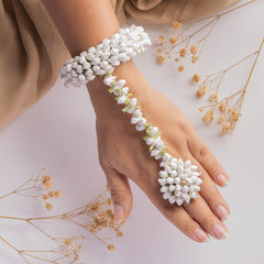 White Mogra Floral Haathphool for Haldi