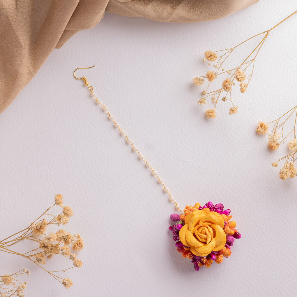 Yellow Rose Floral jewelry Set
