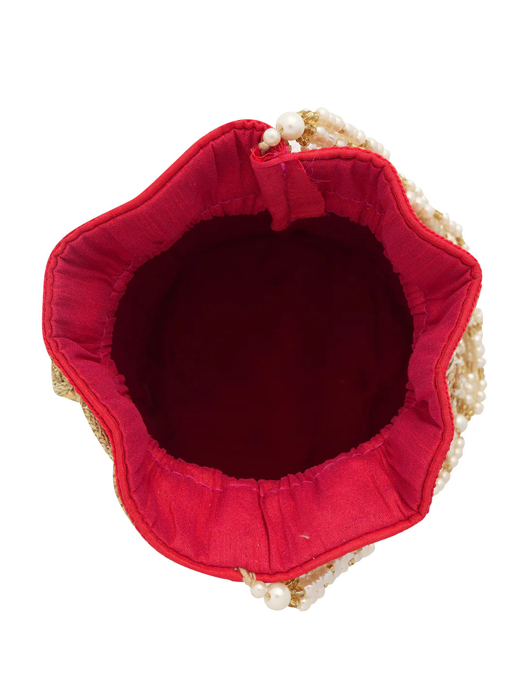 Handmade Red and Golden Work Potli Bages