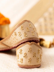 Golden Embroidered Juttis For Women