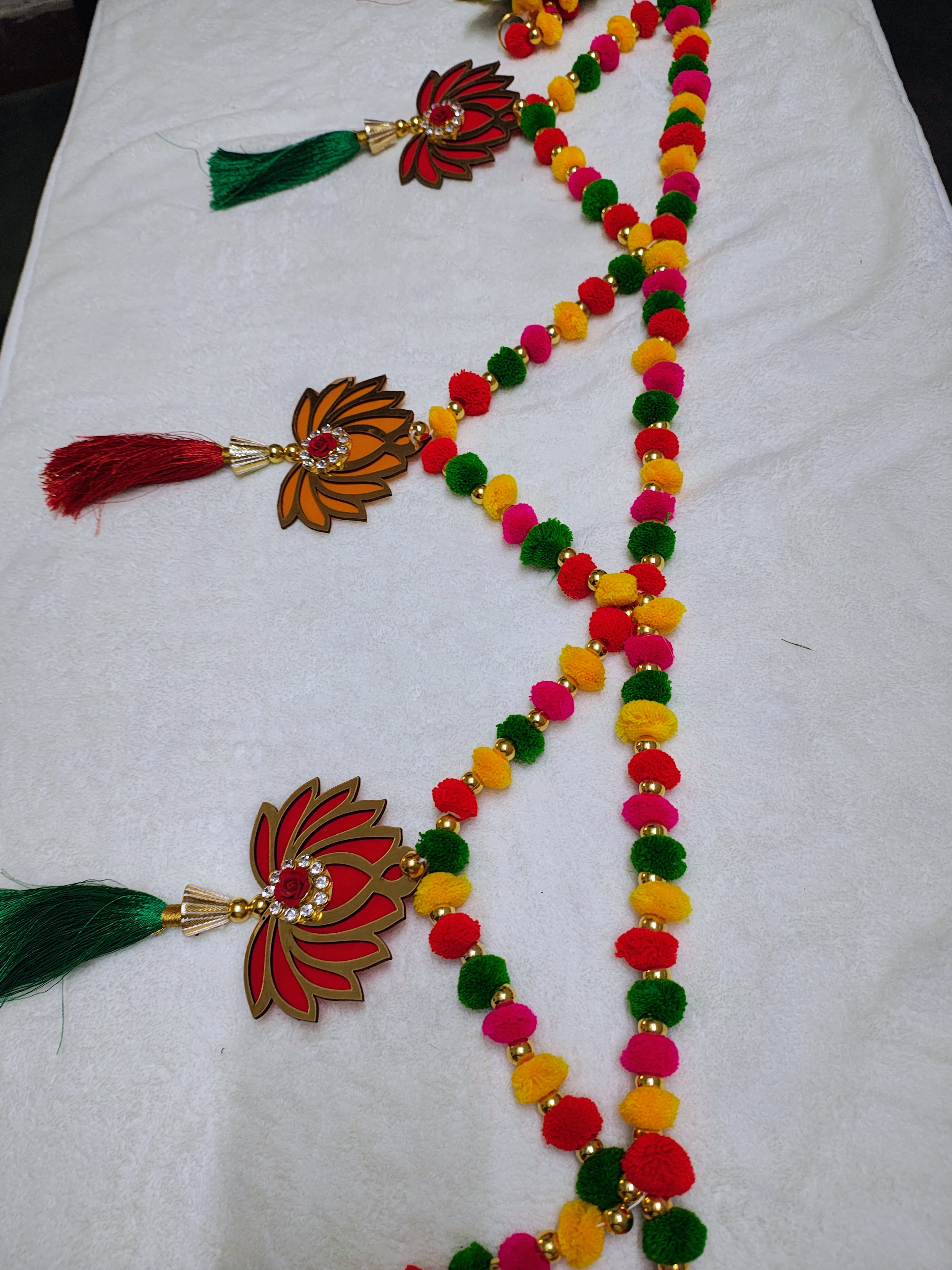 Colorful Pom Pom Gota Door Toran