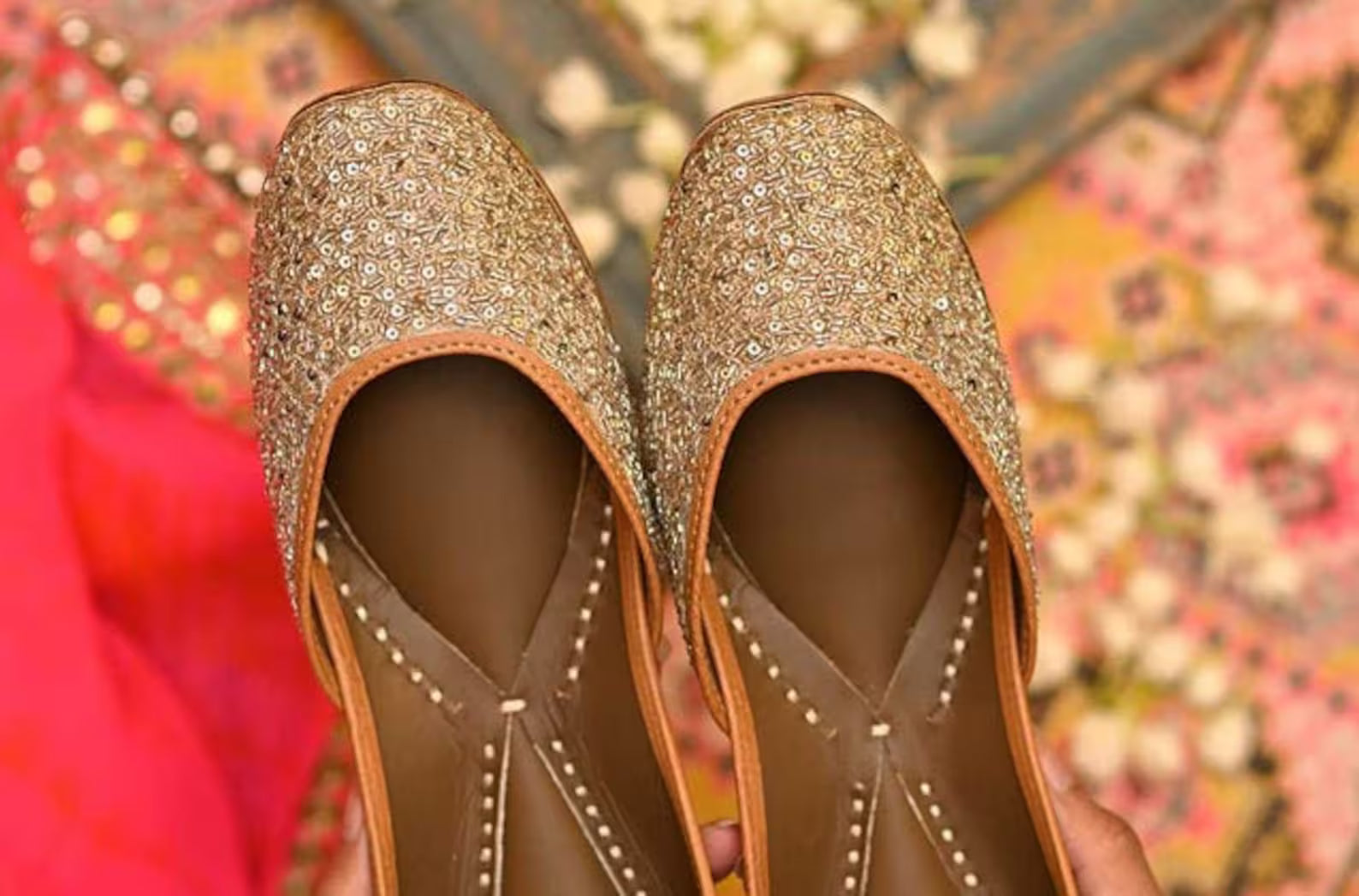 Matte Taupey Gold, Dupion Silk Jutti