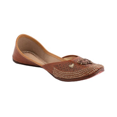 Handcrafted Leather Jutti with Heart Design