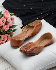 Handmade Colorful Leather Juttis For Women's