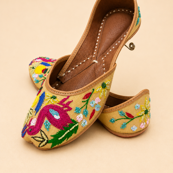 Multicolor Handcrafted Punjabi Jutti for Women | Embroidered Ethnic Flats