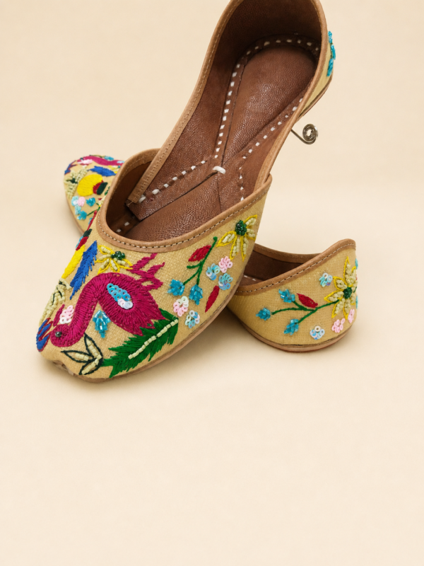 Multicolor Handcrafted Punjabi Jutti for Women | Embroidered Ethnic Flats