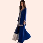 Royal Blue Embroidered Kurta Palazzo Set with Dupatta