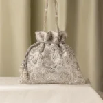 Silver Embroidered Potli Bag for Women | Wedding & Party Ethnic Handbag