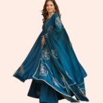 Embroidered Anarkali Kurta Set with Palazzo and Designer Dupatta