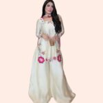 Floral Embroidered Kurta Palazzo Set with Pink Dupatta