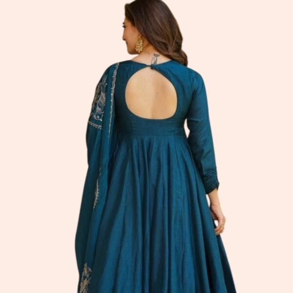 Embroidered Anarkali Kurta Set with Palazzo and Designer Dupatta