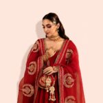 Red Embroidered Anarkali Gown Dress with Dupatta